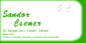 sandor csemer business card